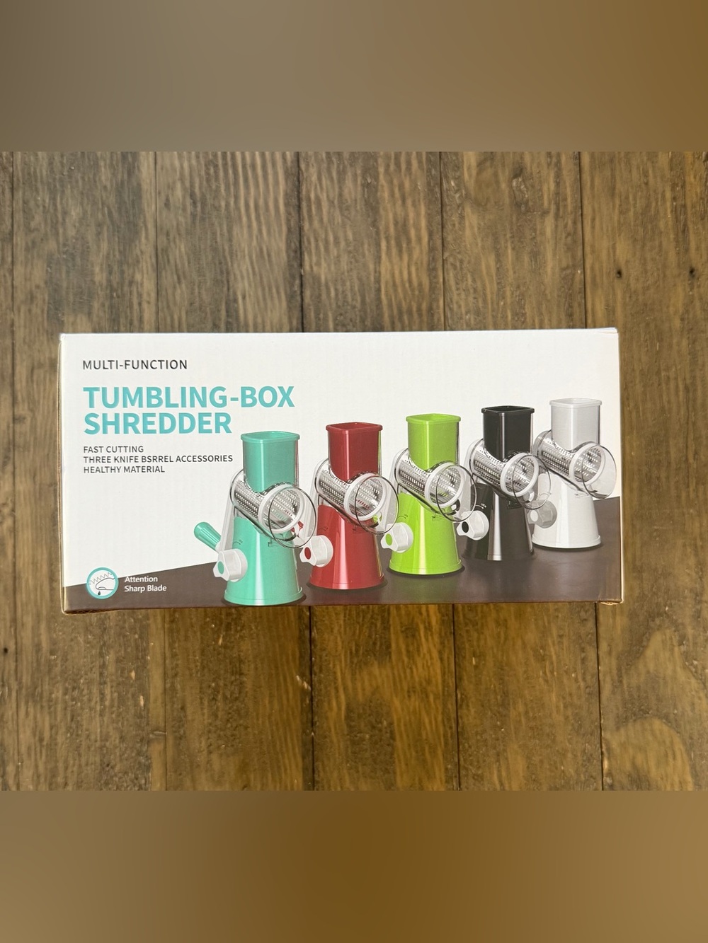 Tumbling-Box Shredder Manual Food Grater - Red